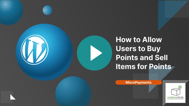 How to Allow Users to Buy Points and Sell Items for Points | CM MicroPayments | CM Plugins