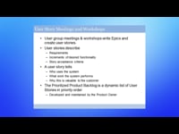 User Story Meetings & Workshops