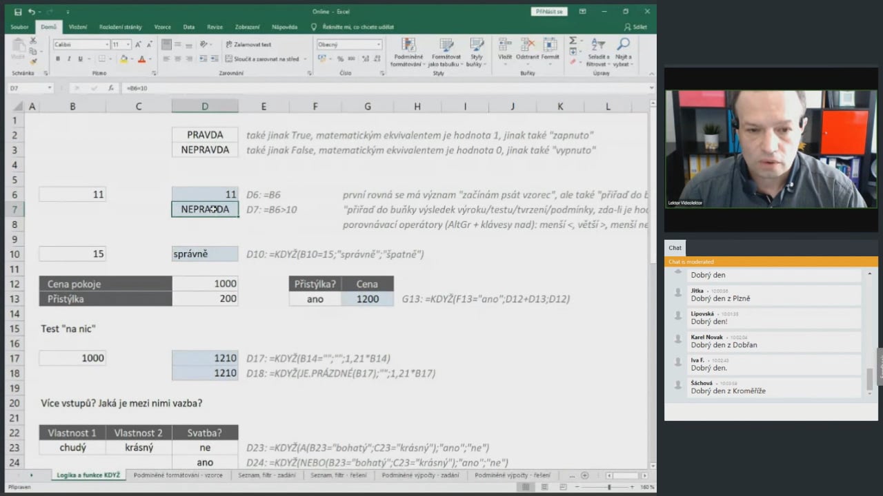 Excel v účetní praxi – zpracováváme data