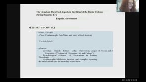 The Visual and Theatrical Aspects in the Ritual of the Burial Customs during Byzantine Era