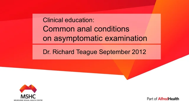 Clinical education Common anal conditions on asymptomatic examination.mp4