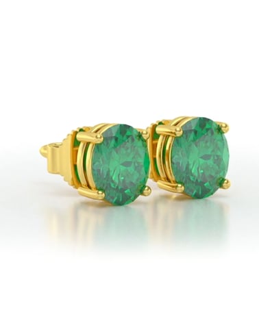 Video: Oval Emerald Earrings in Sterling Silver 925