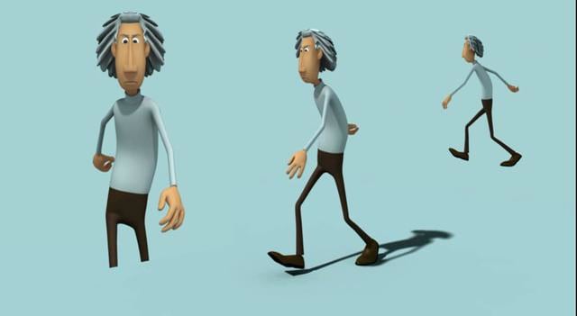 3d cartoon walk cycle