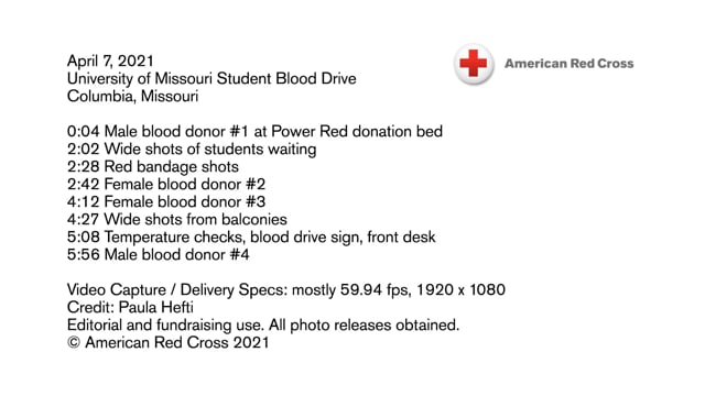 Biomed B-roll - University of Missouri Student Blood Drive, Columbia, Missouri