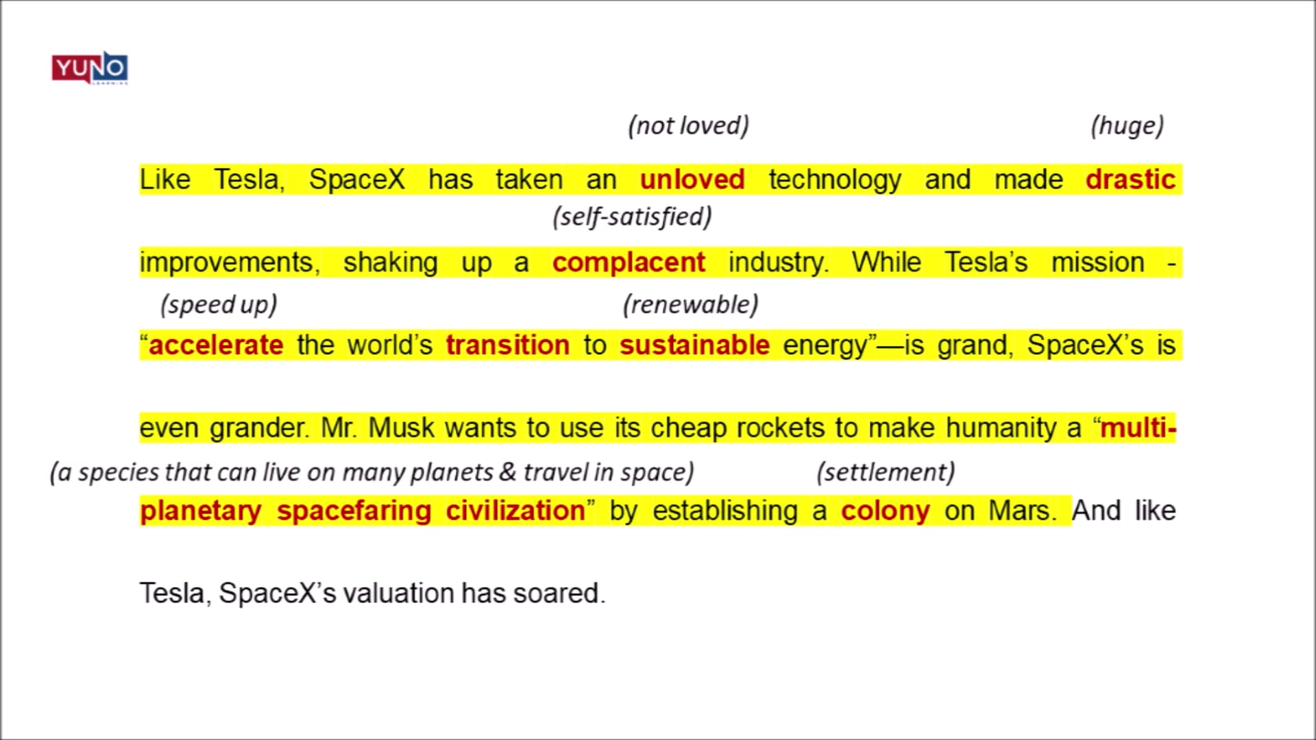 News Vocabulary: SpaceX