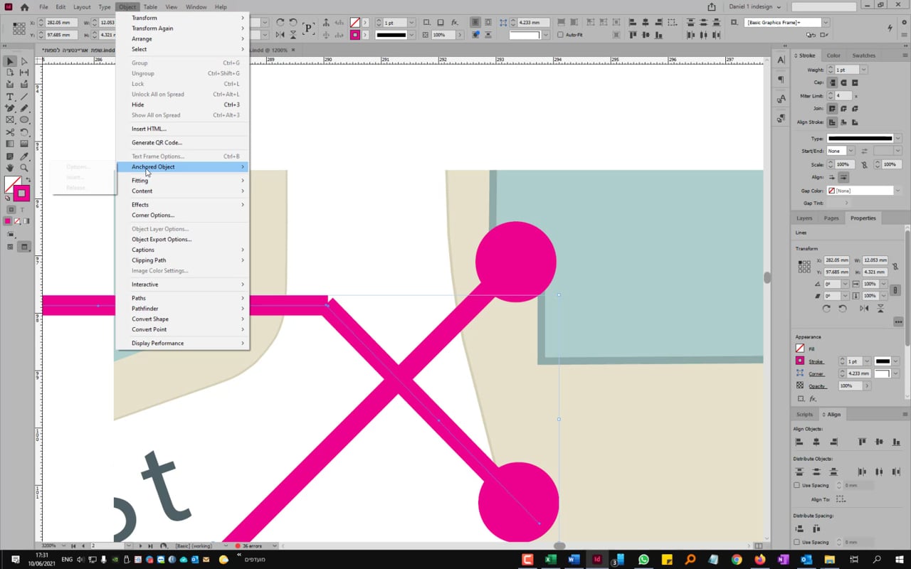 indesign connecto two points