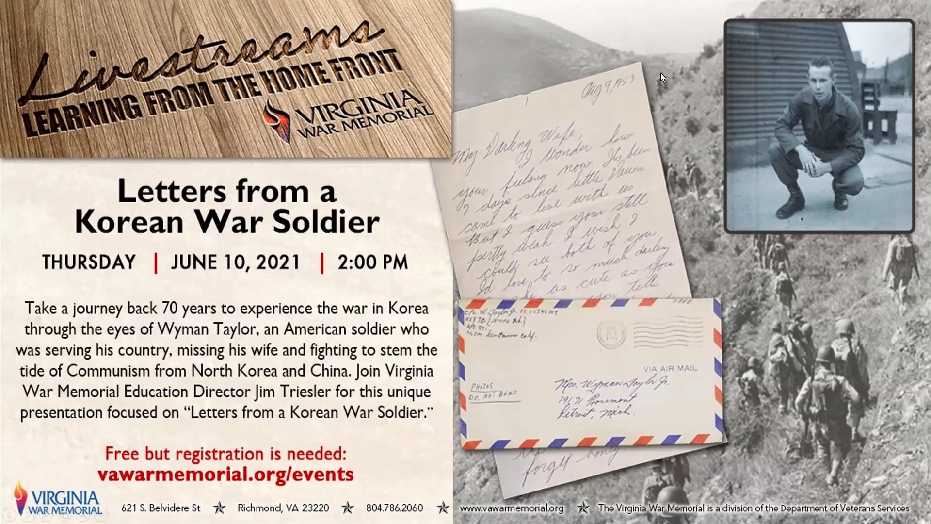 Livestream: Letters from a Korean War Soldier