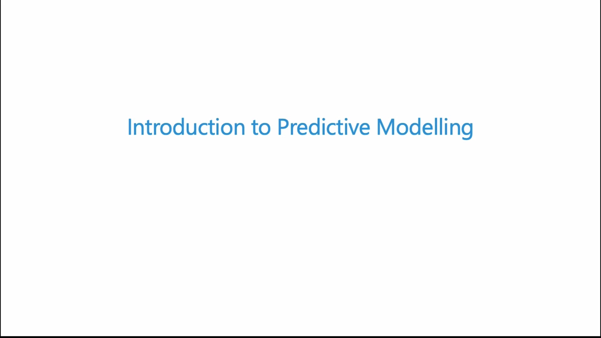 FPM 01-Introduction to Predictive Modeling on Vimeo