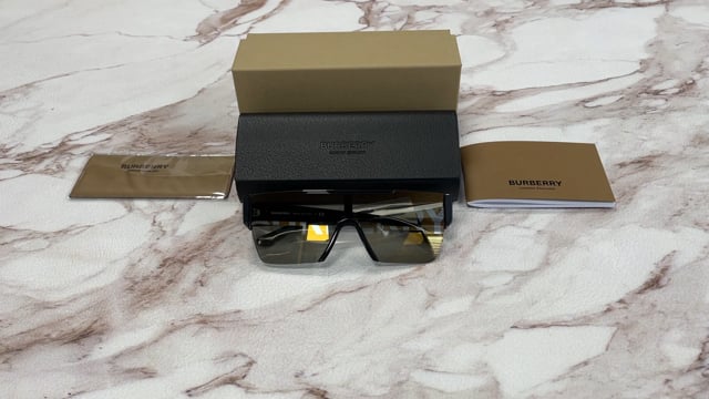 Burberry B-4291 4049/6G Sunglasses Men's White-Black/Grey Burberry B-4291 4049/6G Sunglasses Men's White-Black/Grey