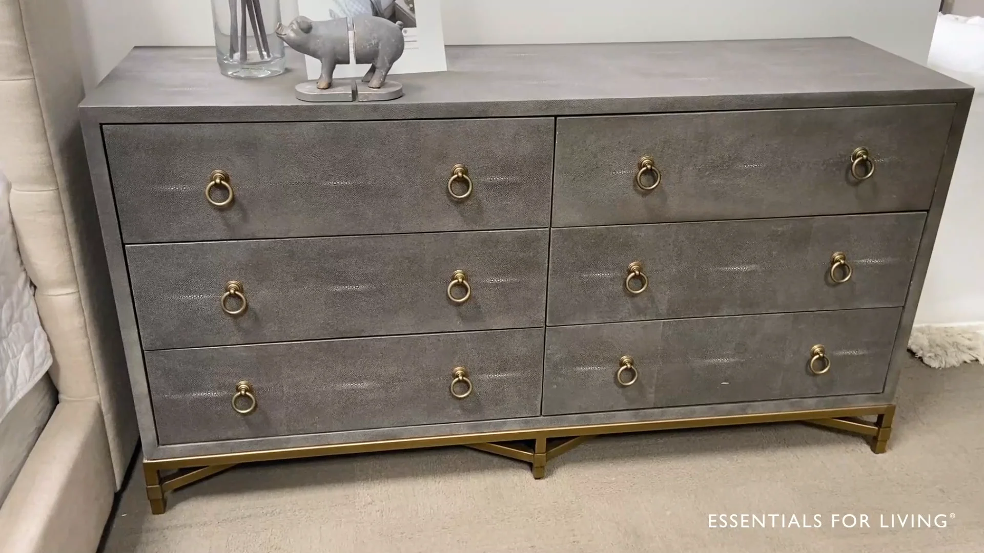 6122 Strand Gray Shagreen 6 Drw