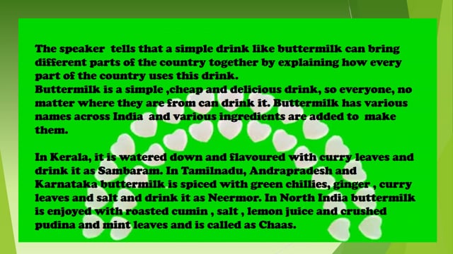 Memories are made of Buttermilk Summary
