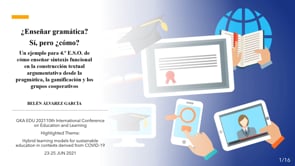 ¿Enseñar gramática? Sí, pero ¿cómo? Un ejemplo para 4.º de la E.S.O. de cómo enseñar sintaxis funcional en la construcción textual argumentativa