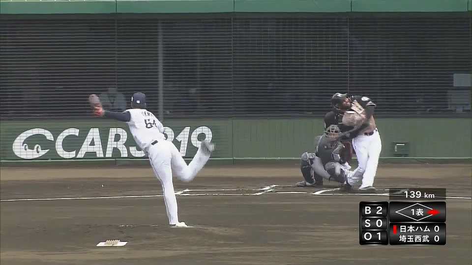 【ファーム】相手の体勢を崩す力強い投球!! ライオンズ・上間 内角ひざ下への直球でダブルプレー!! 2021/6/16 L-F(ファーム)