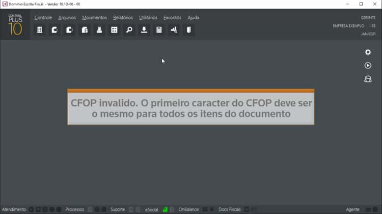 CFOP inv lido. O primeiro caractere do CFOP deve ser o mesmo para todos os itens do documento