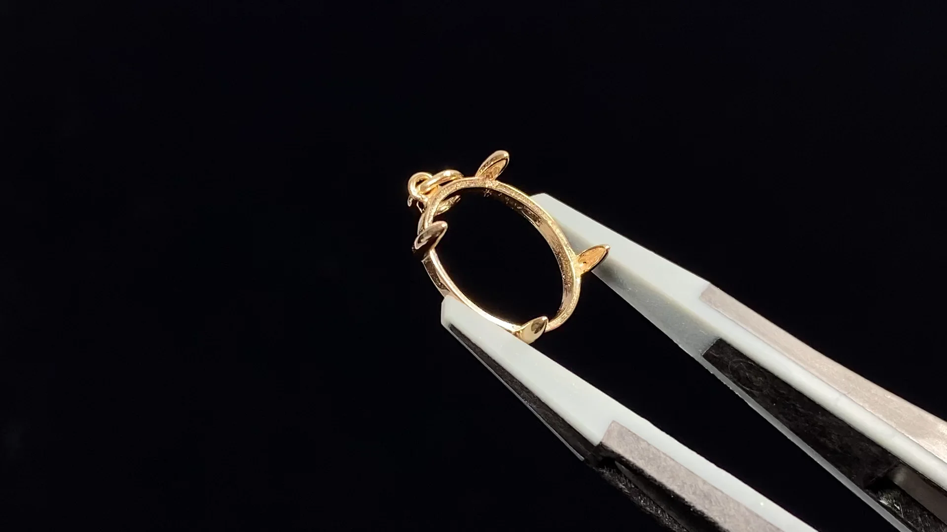 K10 Yellow Gold】 ペンダント空枠（爪留め） オーバル