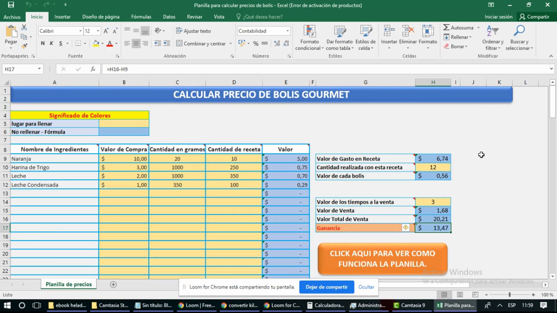 Tabla de costos excel.mp4 on Vimeo