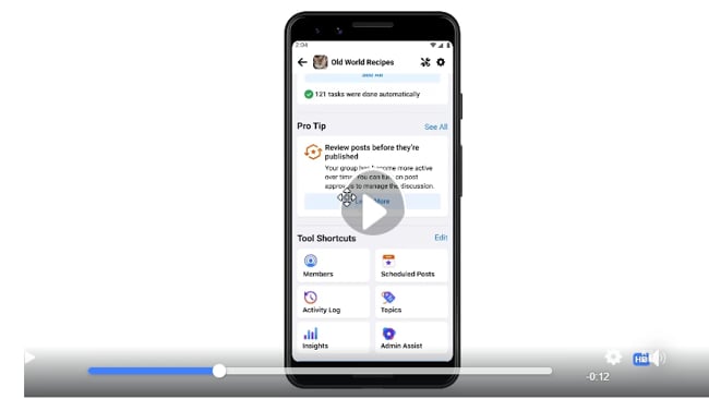 Neue Admin Startseite für FB Gruppen