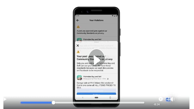 Neue Funktion Einspruch einlegen in FB Gruppen