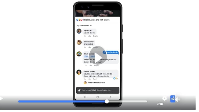 Neu: Kommentare fixieren in FB Gruppen