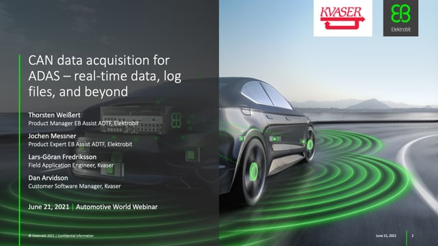 CAN data acquisition for ADAS – real-time data, log files, and beyond