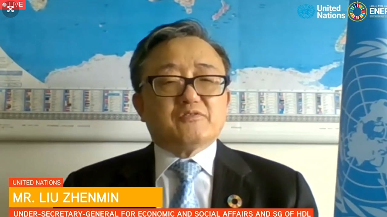 Zhenmin Liu, UN Under-Secretary-General for Economic and Social Affairs and  Secretary-General, HLDE