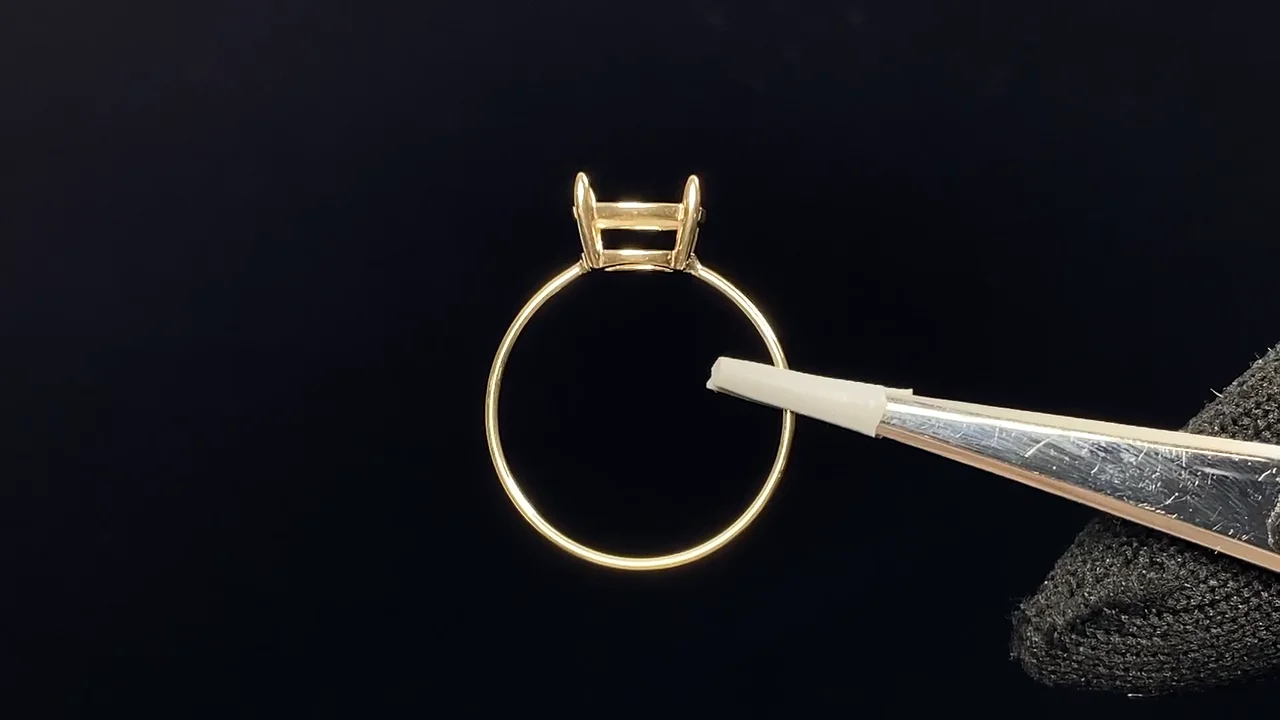 K10 Yellow Gold】リング空枠(爪留め)横向きオーバル K10 Yellow Gold】リング空枠(爪留め)横向きオーバル