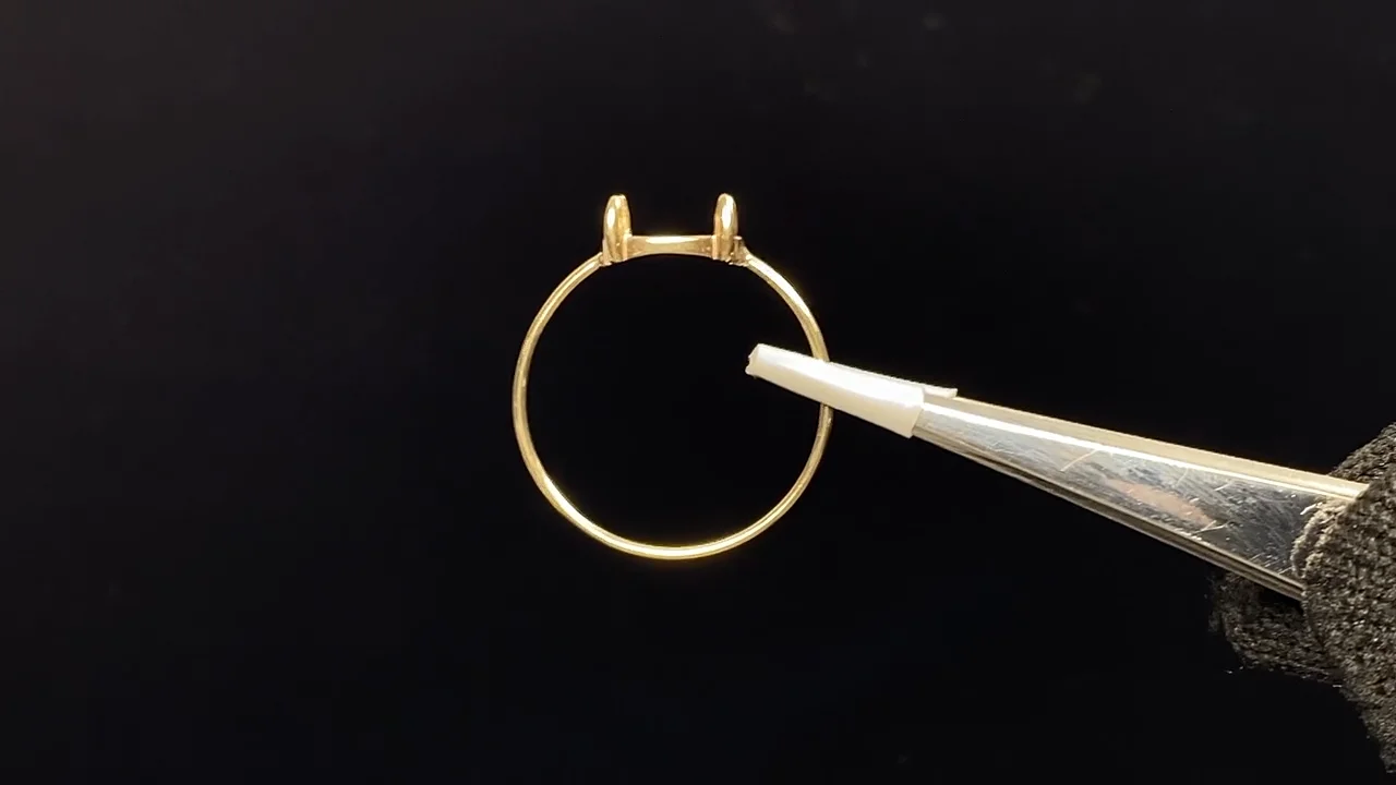 K10 Yellow Gold】リング空枠（爪留め）横向きオーバル