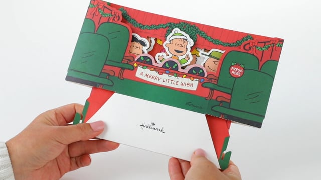 Peanuts® Merry Little Wish 3D Pop-Up Christmas Card With Sound and