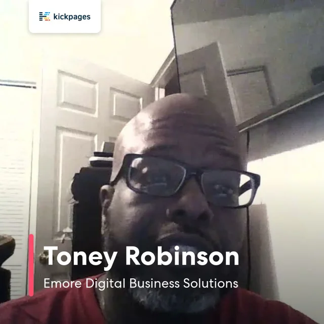 Toney Robinson Kickpages Customer Story