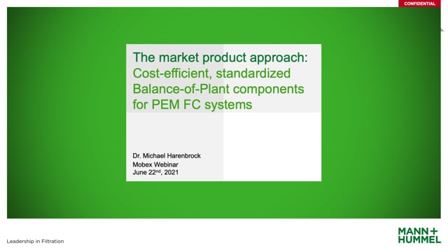 The market product approach: cost-efficient, standardized BOP components for PEM fuel cell systems