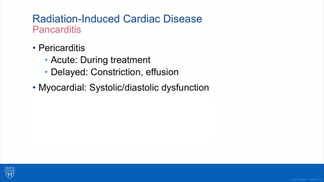 What long-term consequences can I find in the heart of radiation patients?