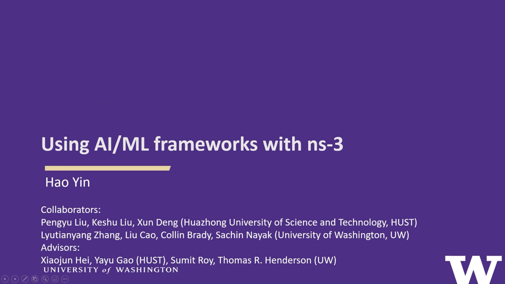 ns3-ai tutorial (Hao Yin, Pengyu Liu, Liu Cao) on Vimeo