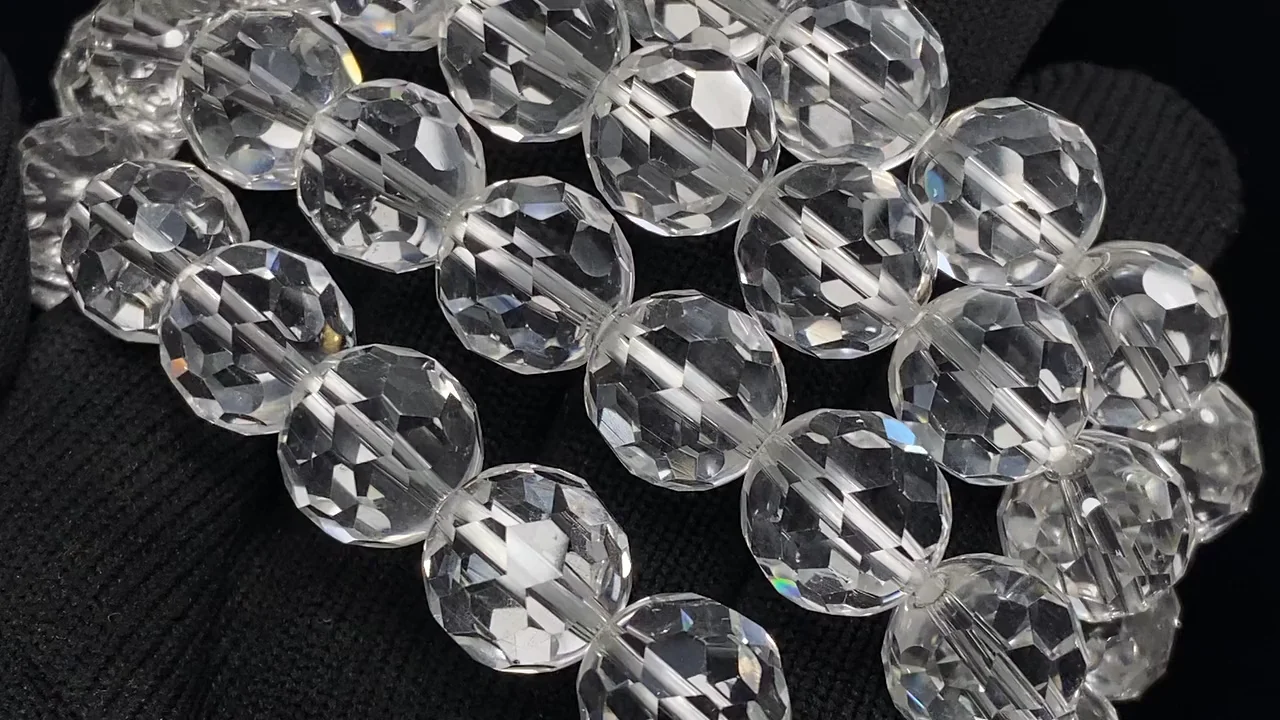 クリスタル 32面ラウンドカット12mm ブレスレット｜天然石ビーズ