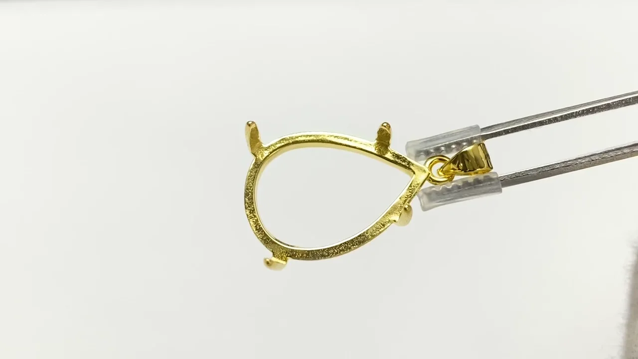 動画】Silver925 ペンダント空枠 ペアシェイプ18×13mm