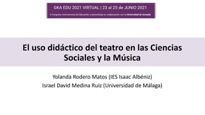 El uso didáctico del teatro en las Ciencias Sociales y la Música