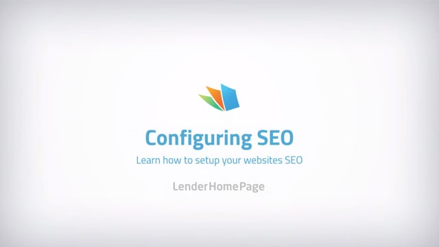Configuring SEO - LenderHomePage