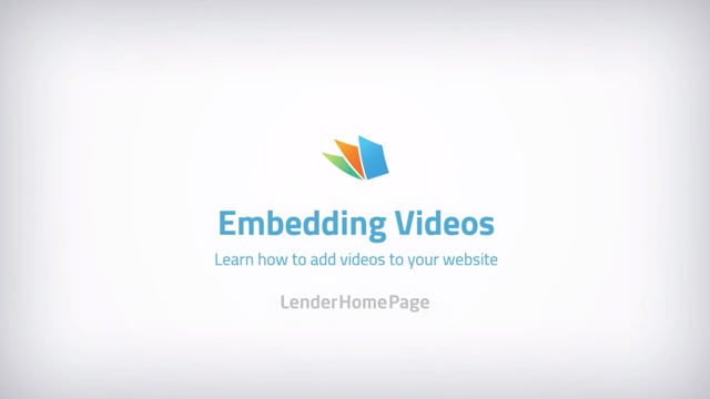 Adding Video to Website - LenderHomePage