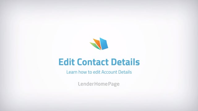 Edit Contact Details - LenderHomePage