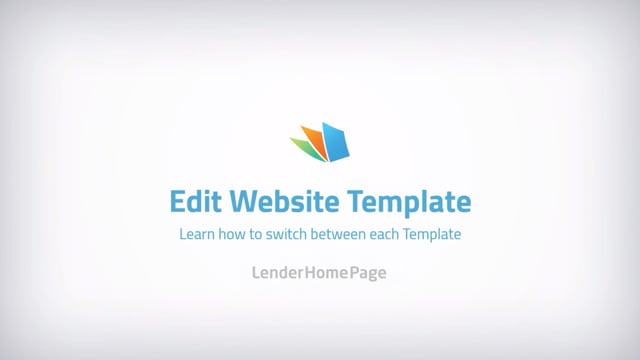 Template Selection - LenderHomePage