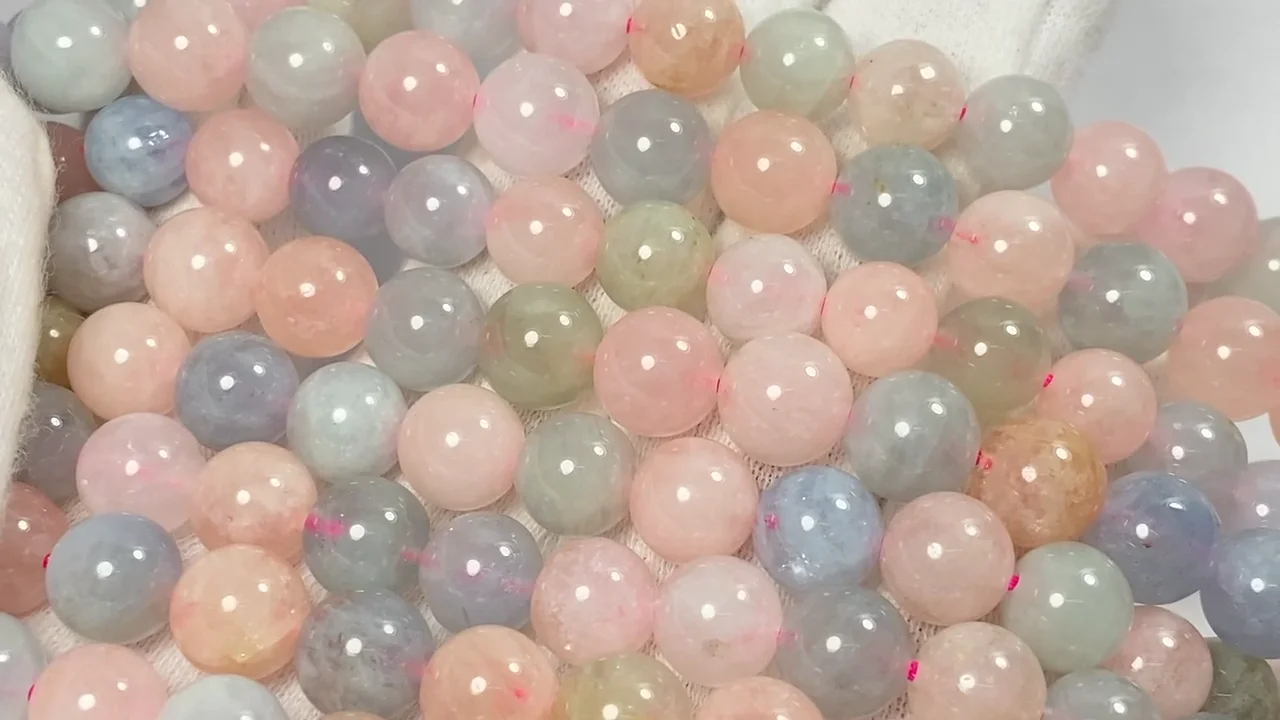 アクアマリン・モルガナイトのミックス・ベリルミックス ラウンド8mm