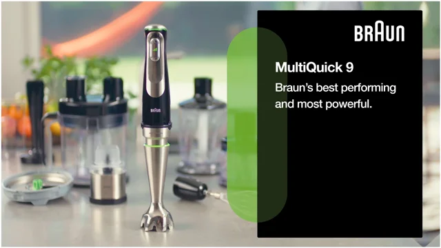 Braun Multiquick 9 Hand Blender with Active Blade Technology and Food  Processor Attachment 