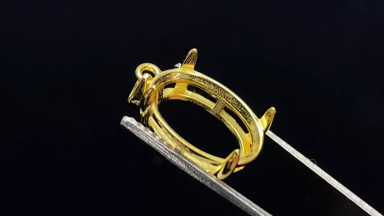 動画】Silver925 ペンダント空枠 オーバルファセットカット14