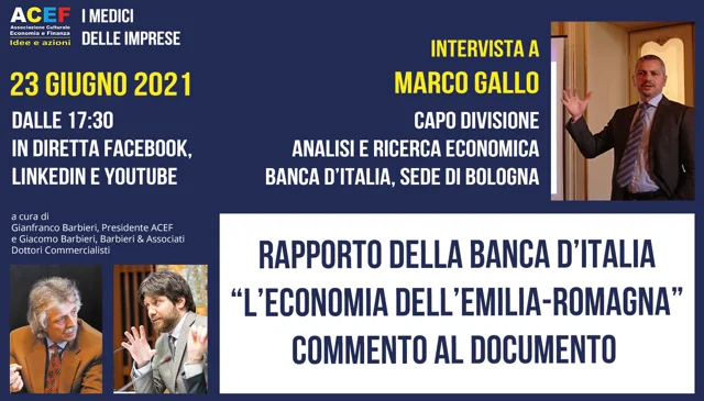 Commento al Rapporto sull'economia Regionale dell'Emilia-Romagna - Marco  Gallo, Banca d'Italia - ACEF