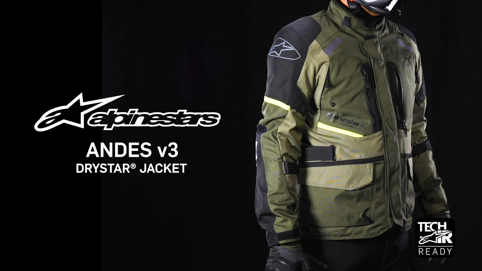 bunda ANDES DRYSTAR, ALPINESTARS (černá/žlutá fluo) 2025 ROCKWAY