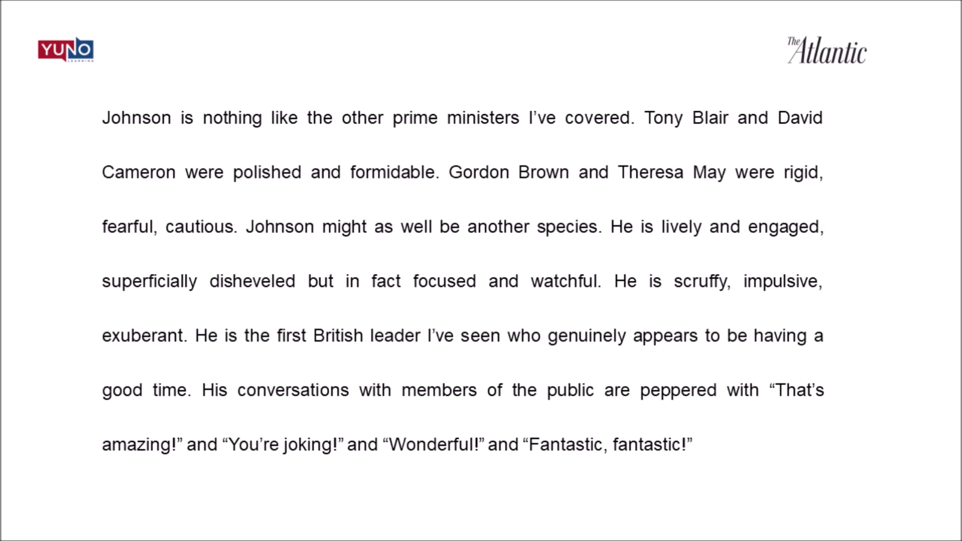 News Vocabulary: Boris Johnson