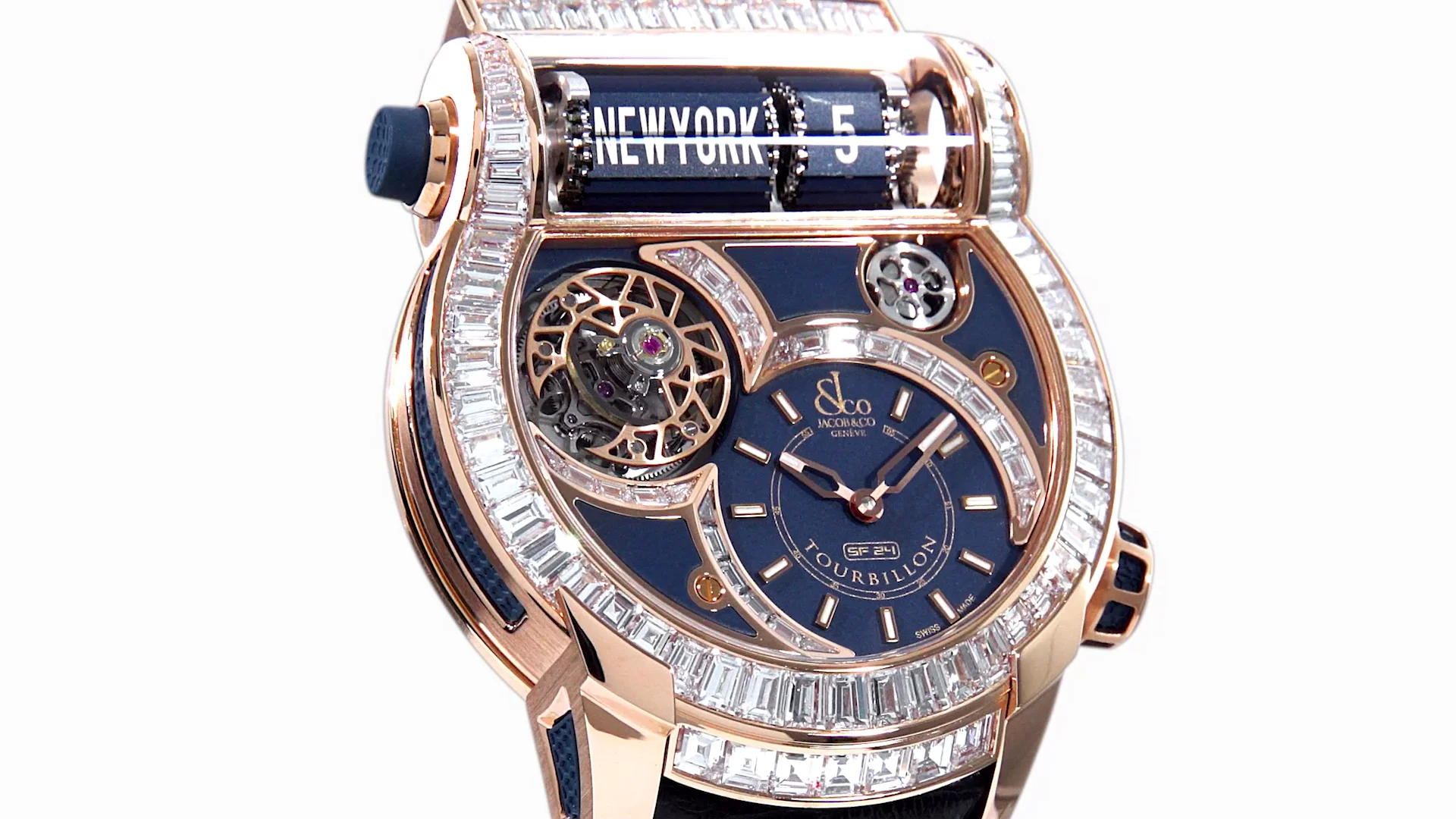 Epic SF24 Tourbillon Baguette Blue Dial