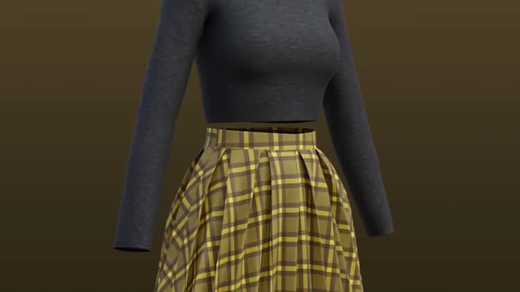 Flannel skirt outlet 3d