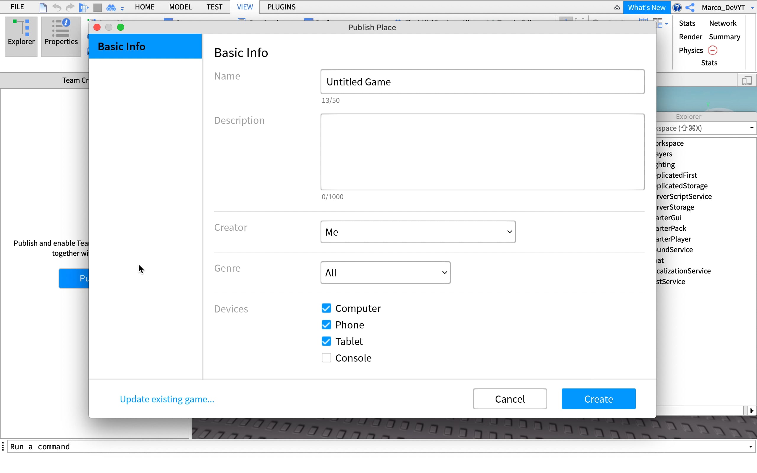 How to Add Team Create On Roblox Studio on Vimeo