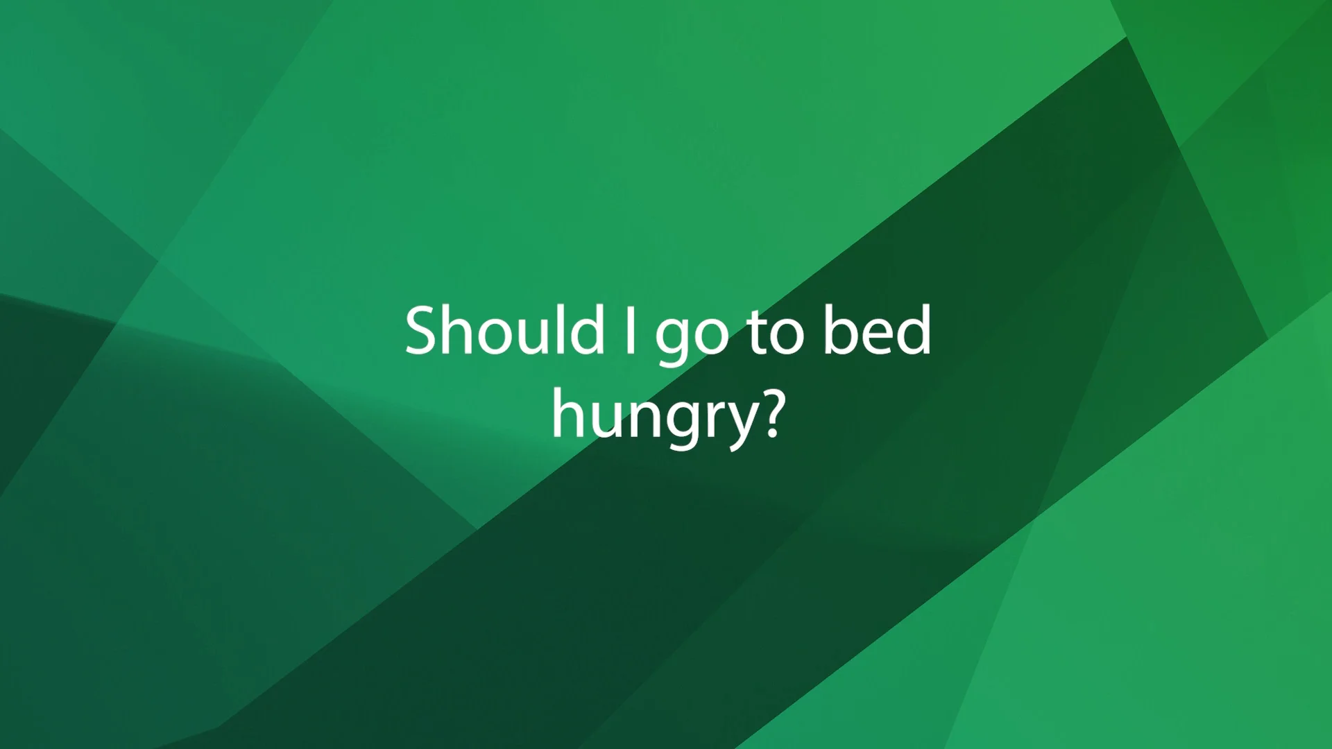 should-i-go-to-bed-hungry-on-vimeo