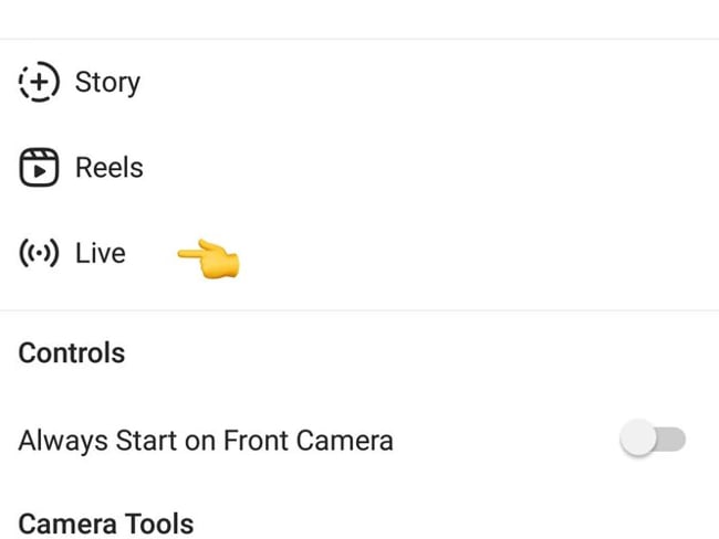 Neue LIVE Funktion in FB Stories